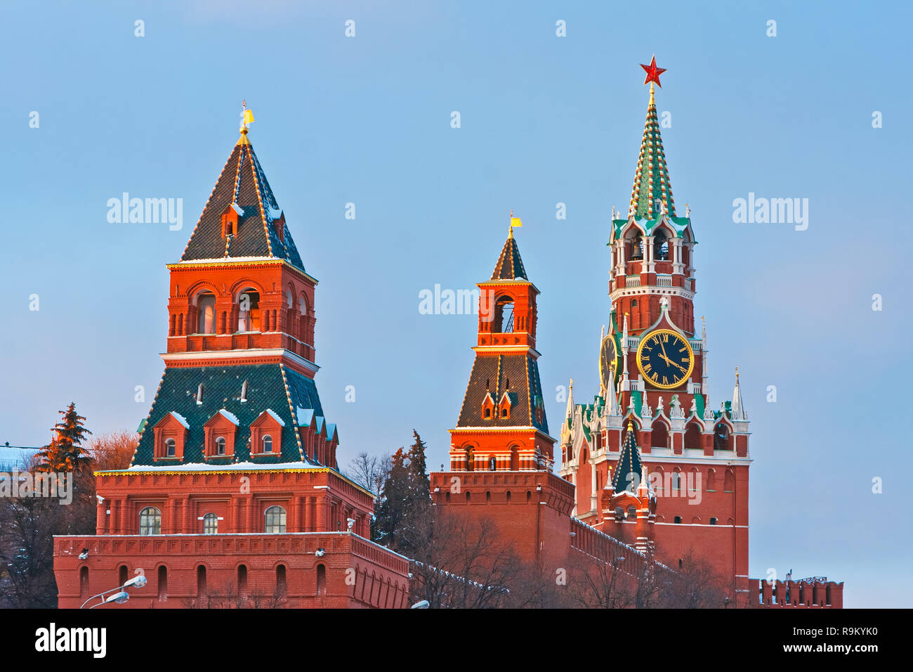 Towers of Moscow Kremlin Stock Photo
