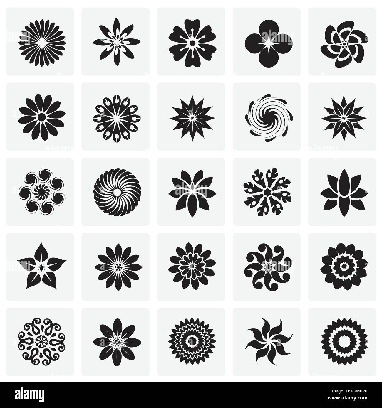 Flower icons set on squares background for graphic and web design, Modern  simple vector sign. Internet concept. Trendy symbol for website design web  button or mobile app Stock Vector Image & Art -