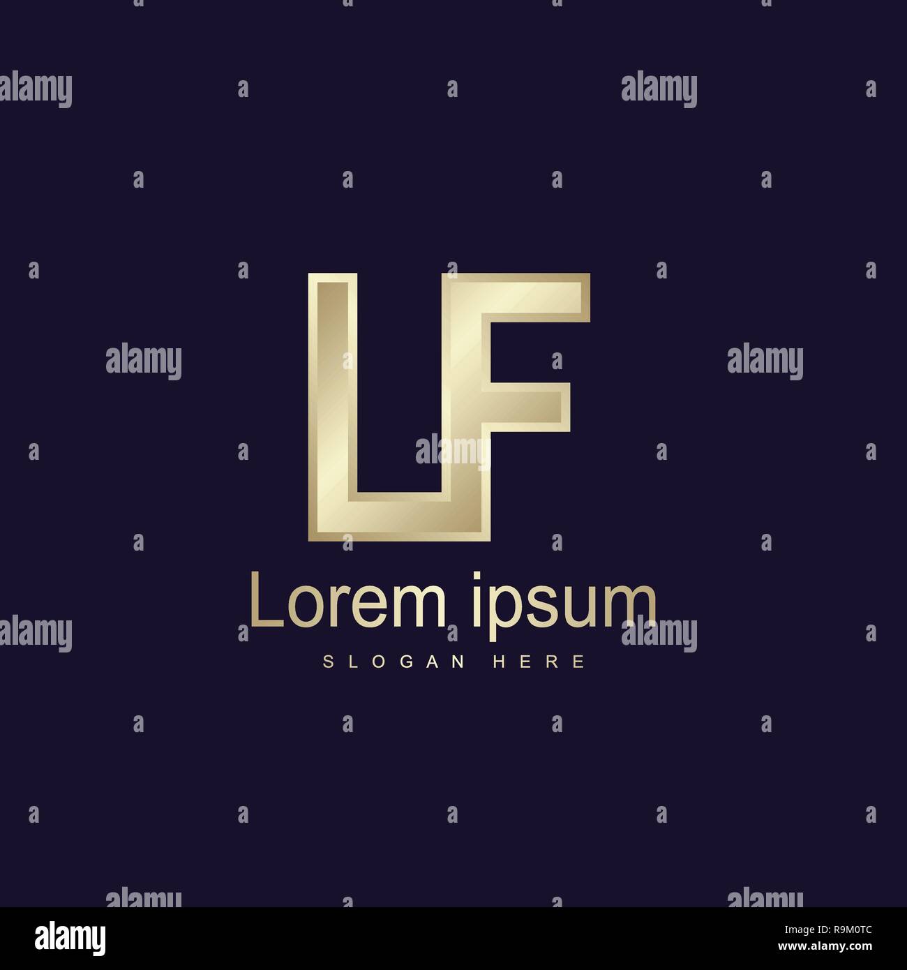 Initial Letter LF Logo Template Vector Design Stock Vector