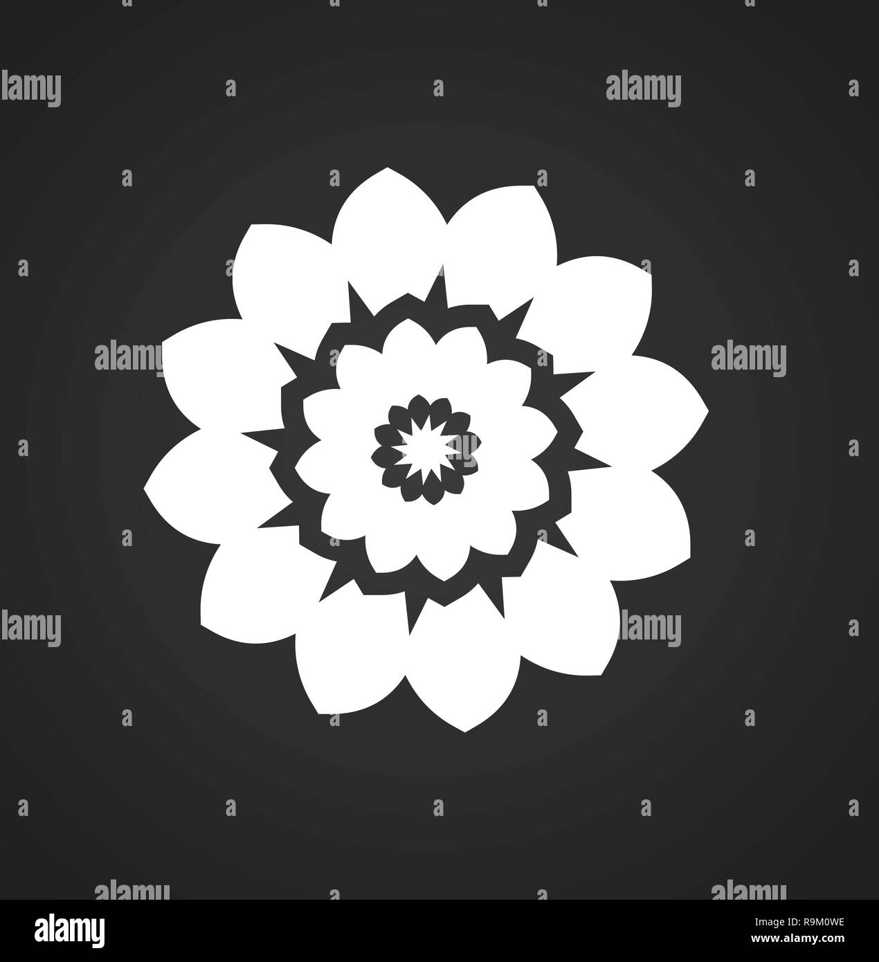 Flower Icon On Black Background For Graphic And Web Design Modern