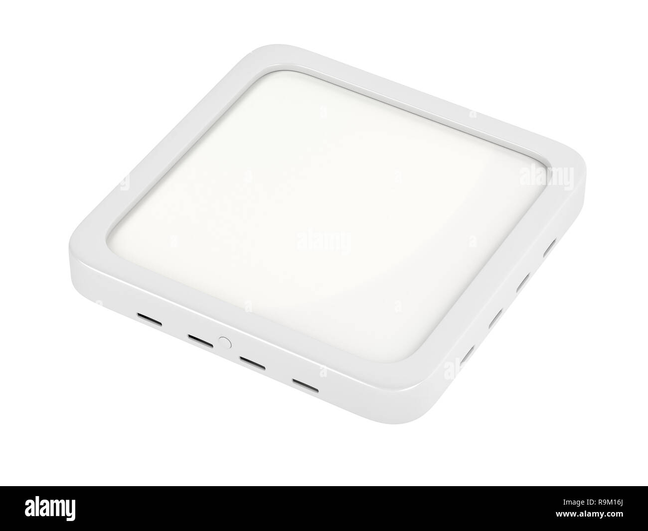 Square led panel isolated on white background Stock Photo - Alamy