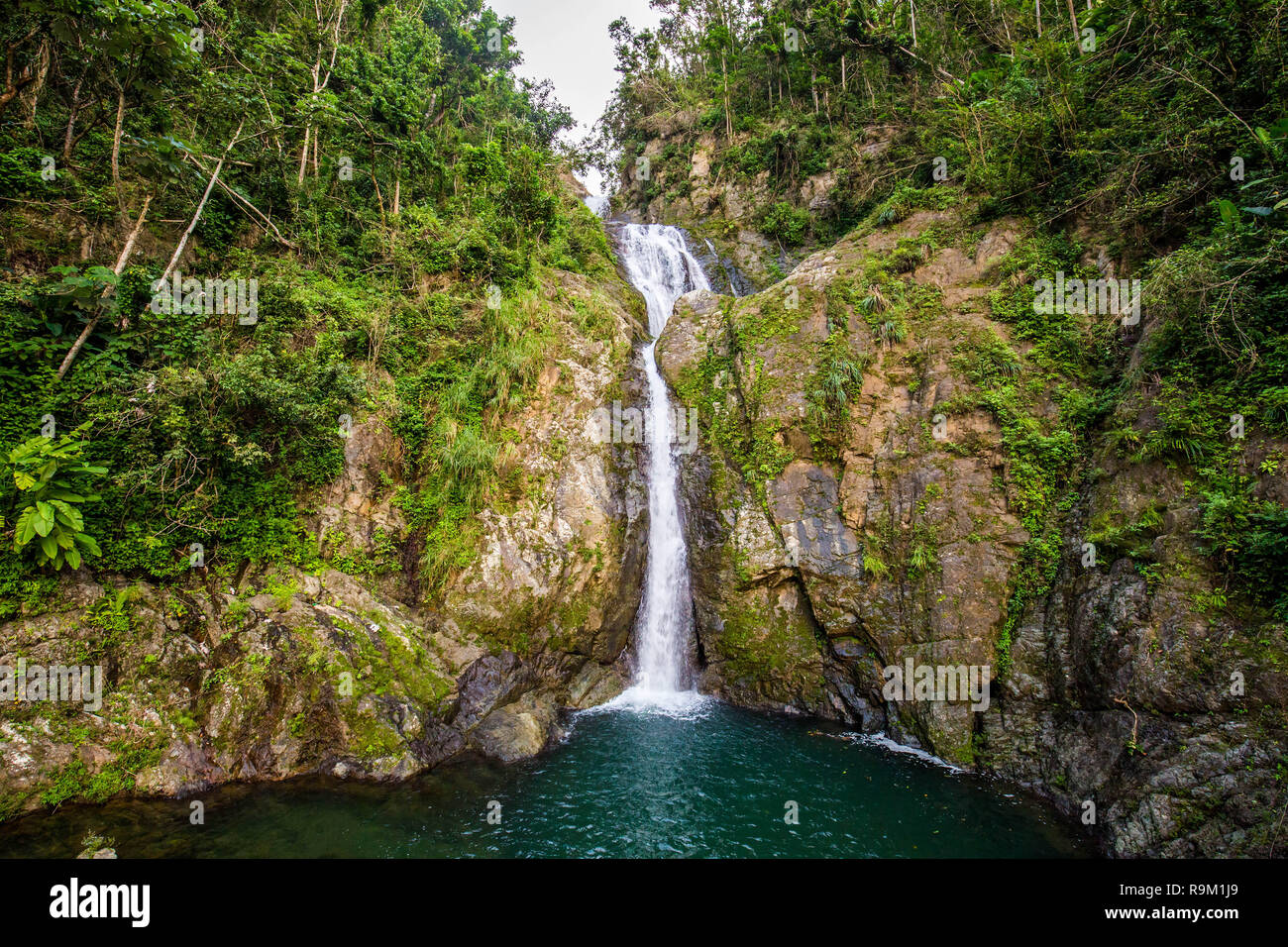 Chorro de Dona Juana waterfall in Puerto Rico attraction Stock Photo