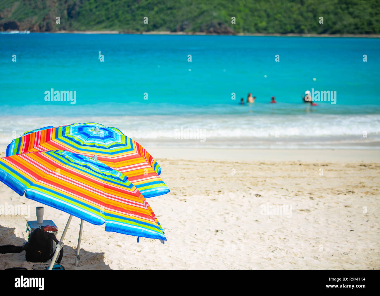 Flamenco Beach seaside shore Culebra Puerto Rico trip Stock Photo
