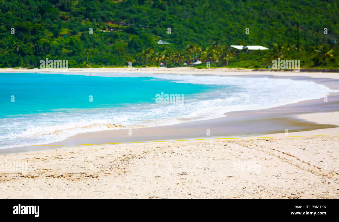Flamenco Beach seaside shore Culebra Puerto Rico trip Stock Photo