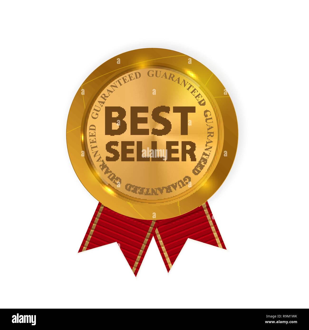 Best seller gold sign label template Royalty Free Vector