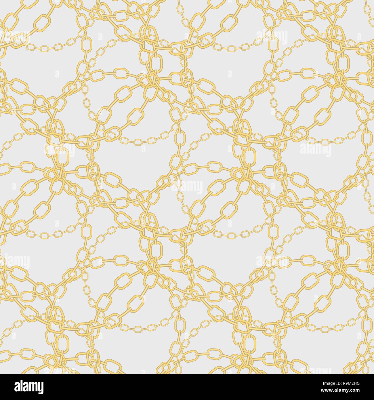 Elegant vector seamless pattern with beautiful realistic golden chains ...