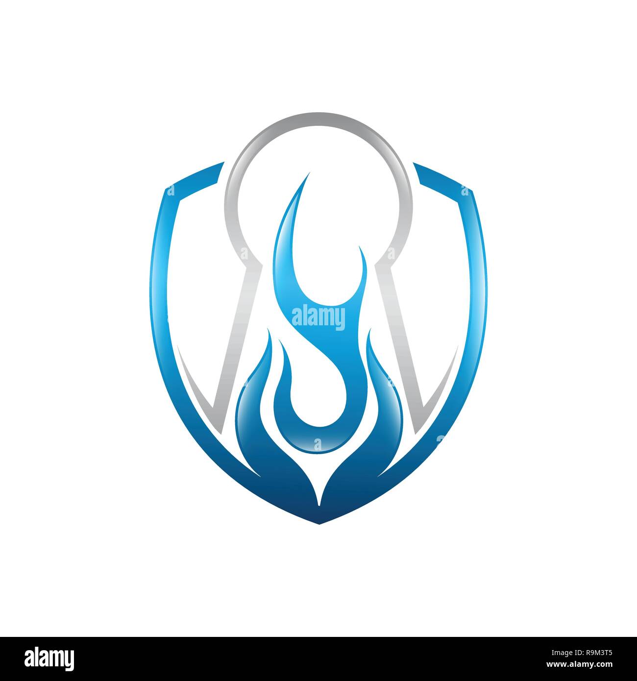 Fire key holo flame Logo Template vector icon Oil, gas and energy logo concept Stock Vector
