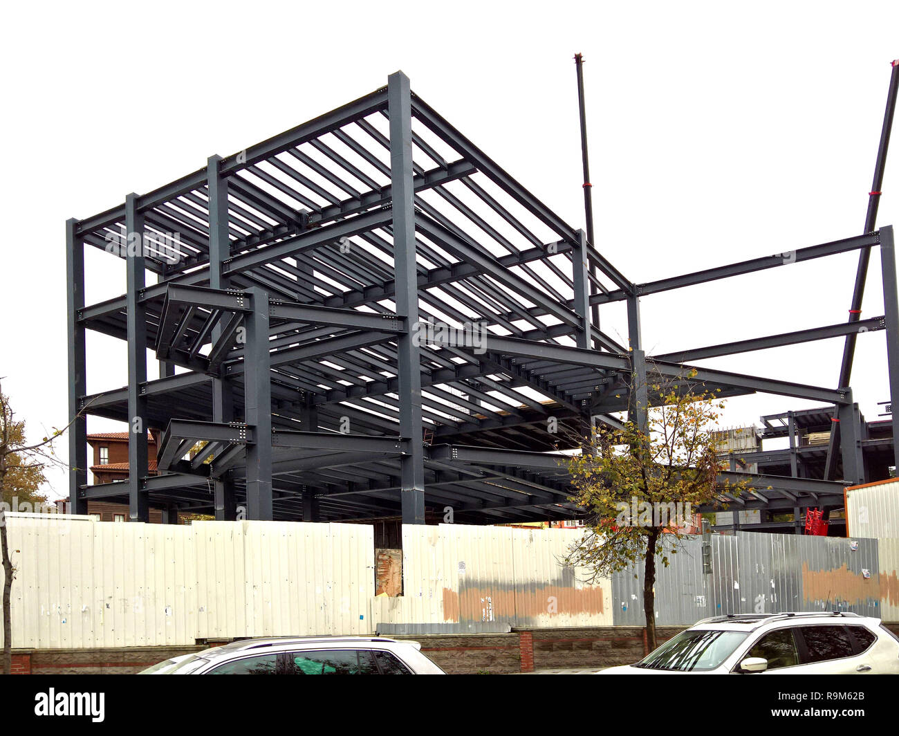 Metal steel skeleton frame for a building Stock Photo