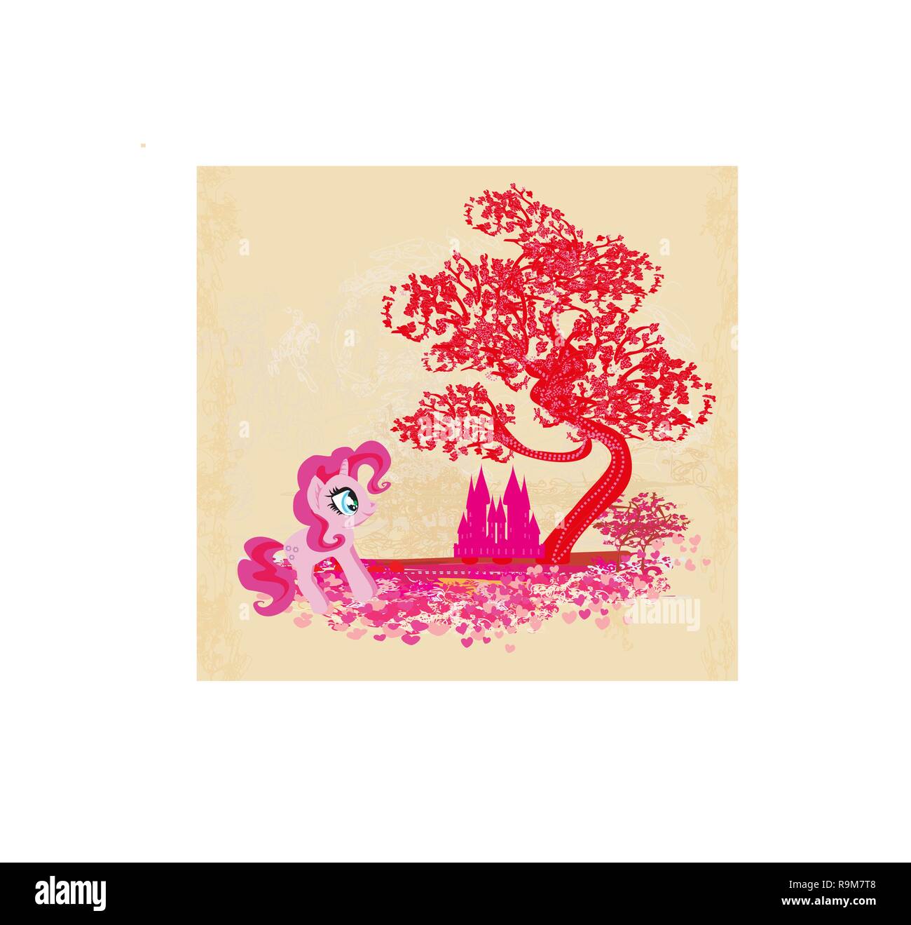 Card with a cute unicorn Stock Vector Image & Art - Alamy