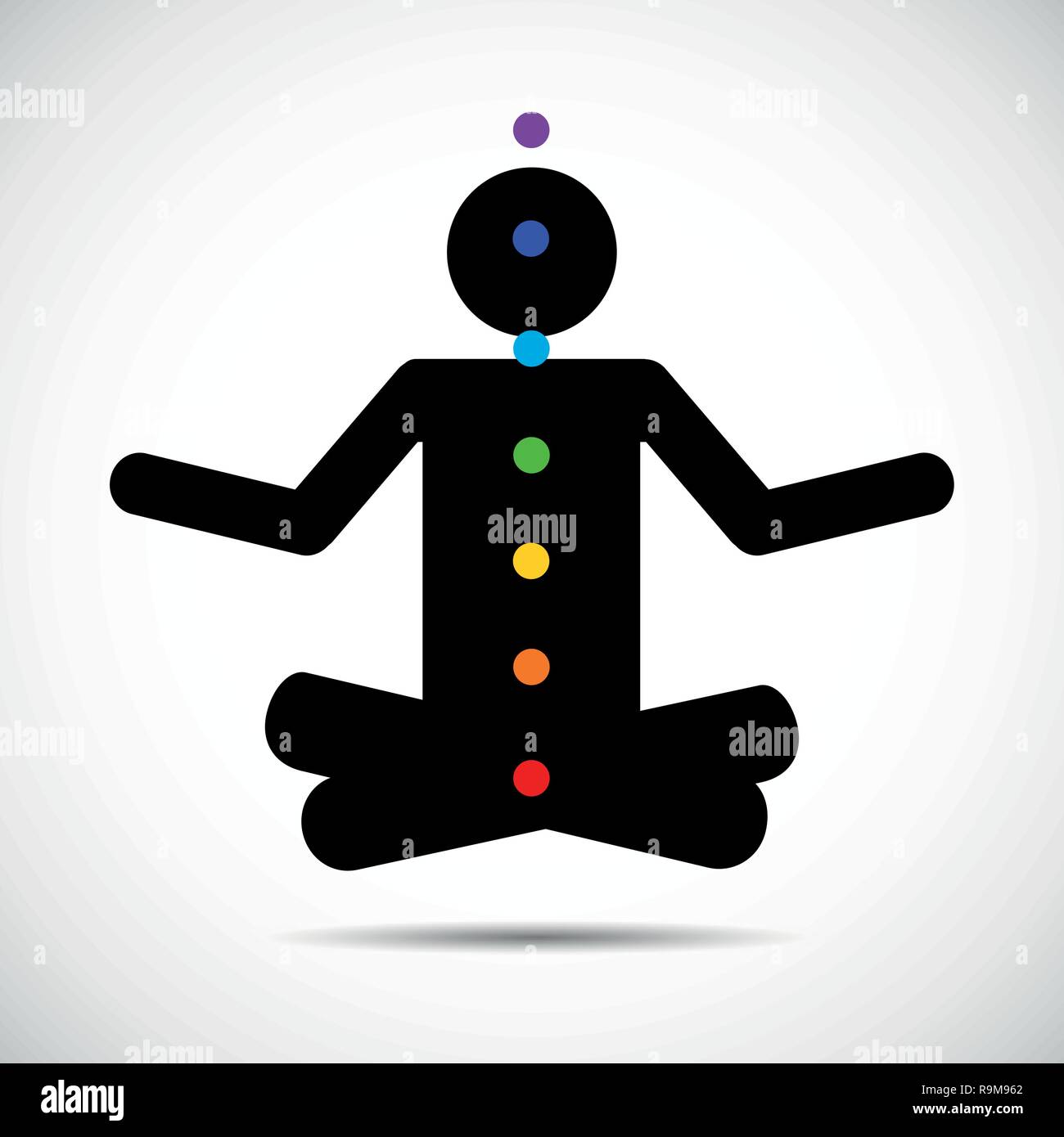 person meditates chakra points pictogram vector illustration EPS10 Stock Vector