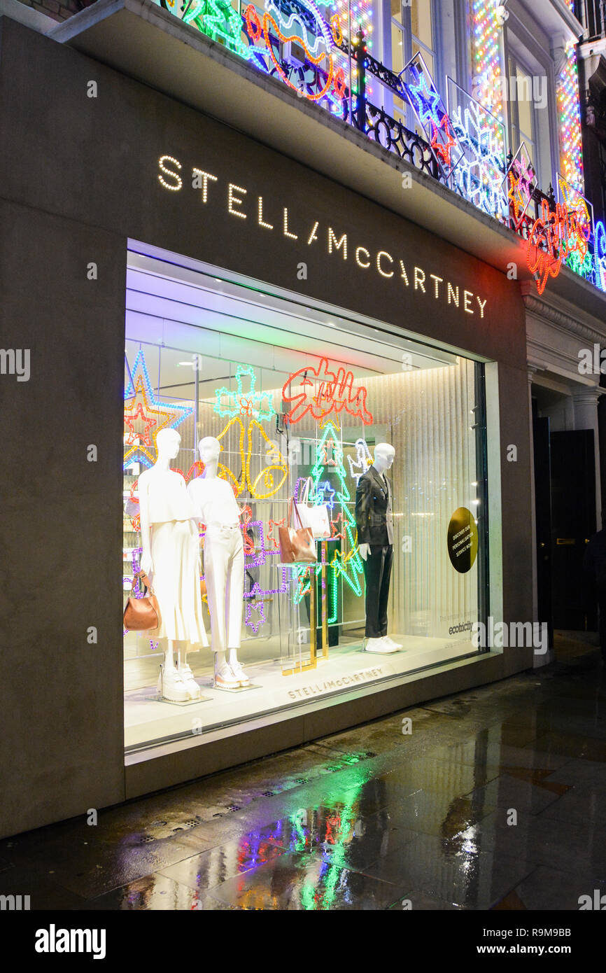 stella mccartney store, storefront at night Stock Photo - Alamy