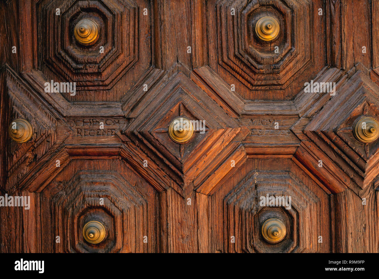 Old church door in Icod de los Vinos,Canary Islands, Spain Stock Photo