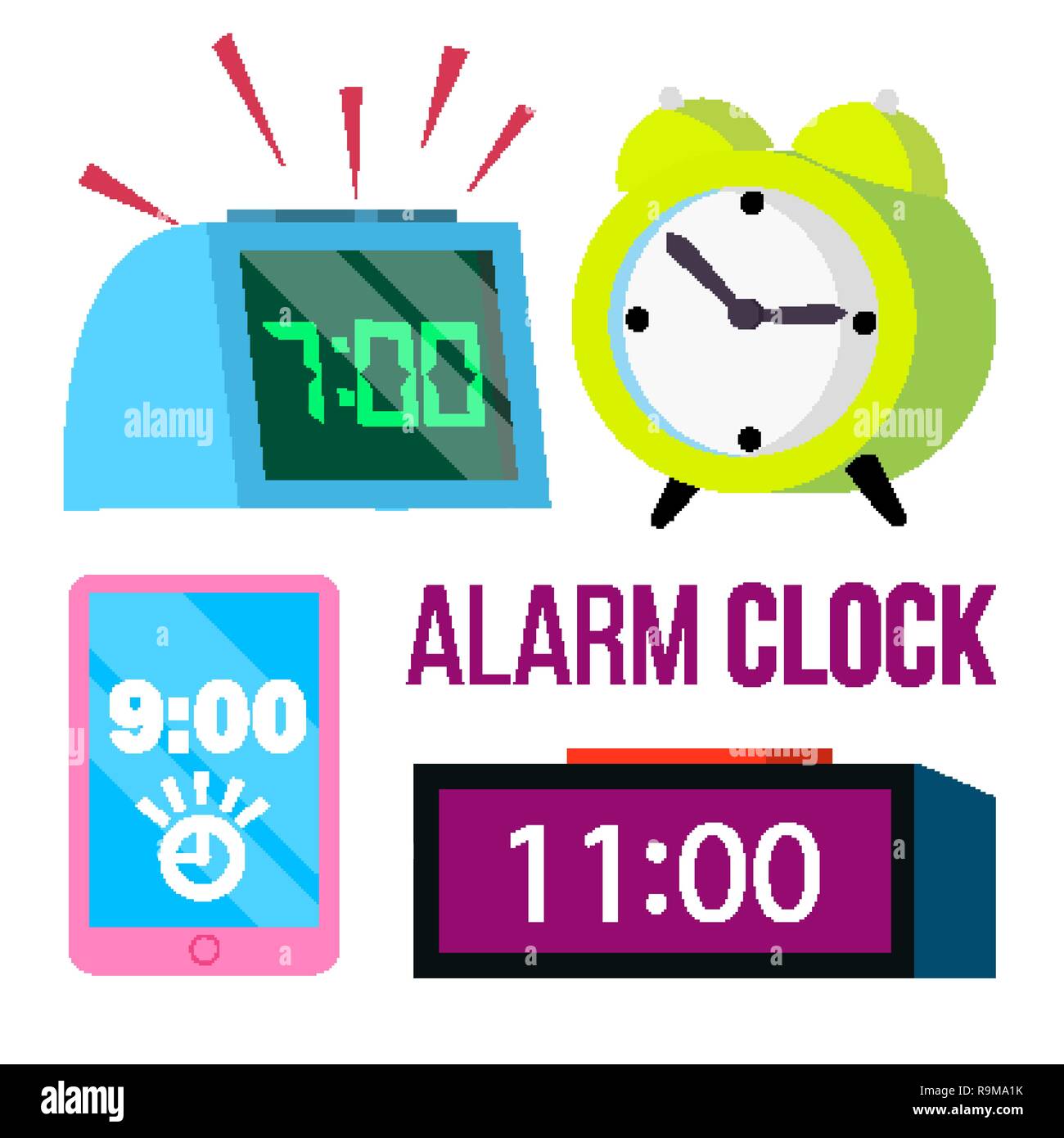 Electronic Alarm Clock Stock Photos & Electronic Alarm Clock Stock
