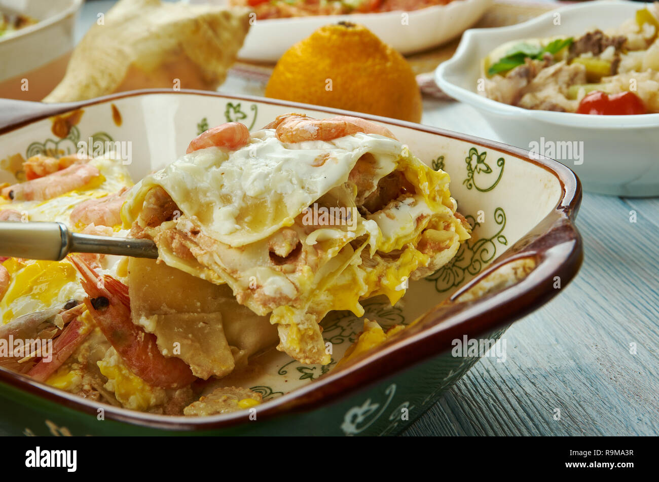 Cajun Lasagna, Southern seafood version of lasagna., Creole , cuisine