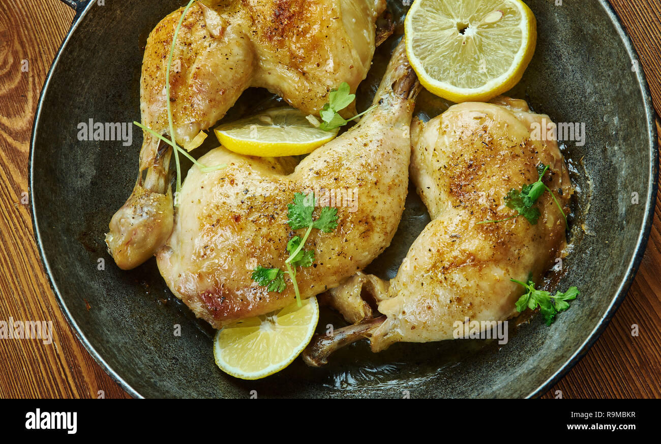 Roast Chicken with Sumac, Za'atar, and Lemon, traditional Palestinian dish Stock Photo Alamy
