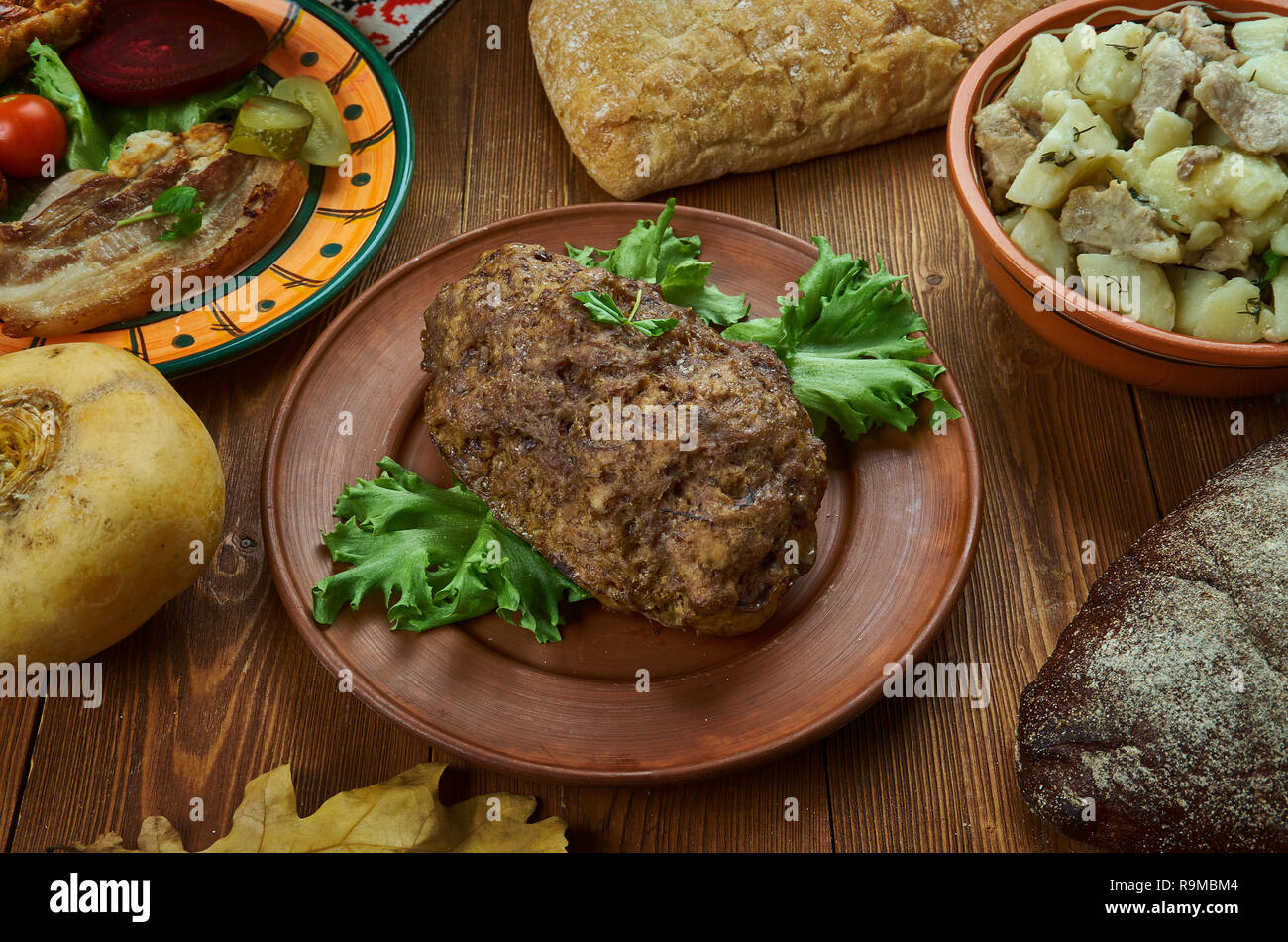Forloren Hare, Danish Meat Loaf, Danish cuisine, Traditional assorted