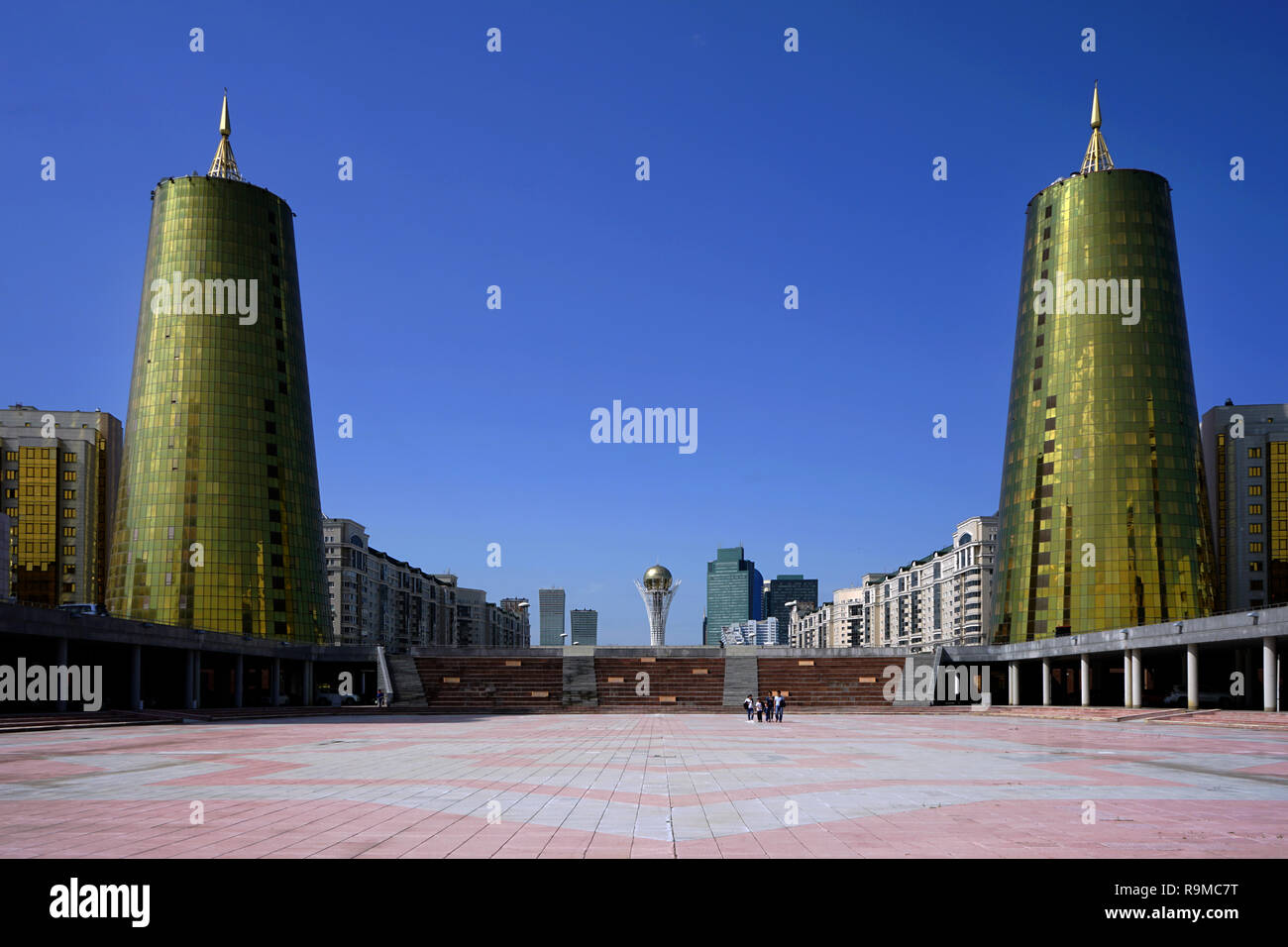 The Houses of Ministries in Astana, Kazakhstan, affectionately known as the Beer Cans. Stock Photo