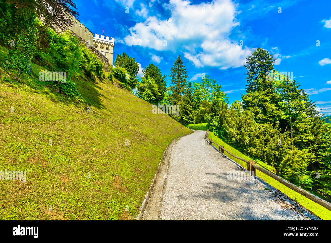 Scenic view at colorful park near Trakoscan castle, Zagorje region in Croatia. Stock Photo