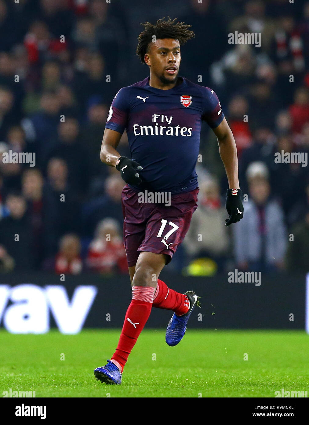 Arsenal's Alex Iwobi during the Premier League match at the AMEX Stadium, Brighton. PRESS ASSOCIATION Photo. Picture date: Wednesday December 26, 2018. See PA story SOCCER Brighton. Photo credit should read: Gareth Fuller/PA Wire. RESTRICTIONS: No use with unauthorised audio, video, data, fixture lists, club/league logos or 'live' services. Online in-match use limited to 120 images, no video emulation. No use in betting, games or single club/league/player publications. Stock Photo