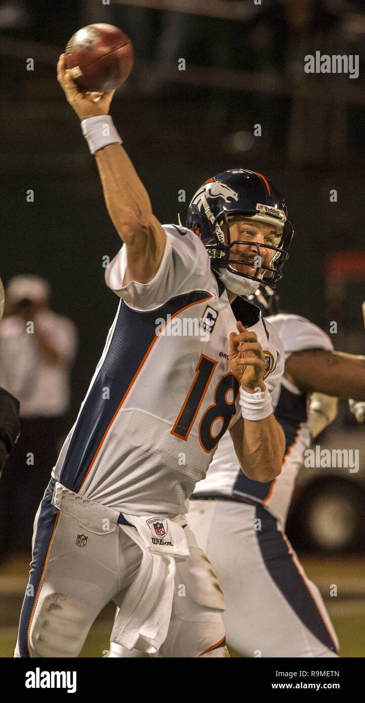 Oakland, California, USA. 6th Dec, 2012. Denver Broncos cornerback Champ  Bailey (24) celebrates interception on Thursday at O.co Coliseum in  Oakland, CA. The Broncos defeated the Raiders 26-13. Credit: Al Golub/ZUMA  Wire/Alamy