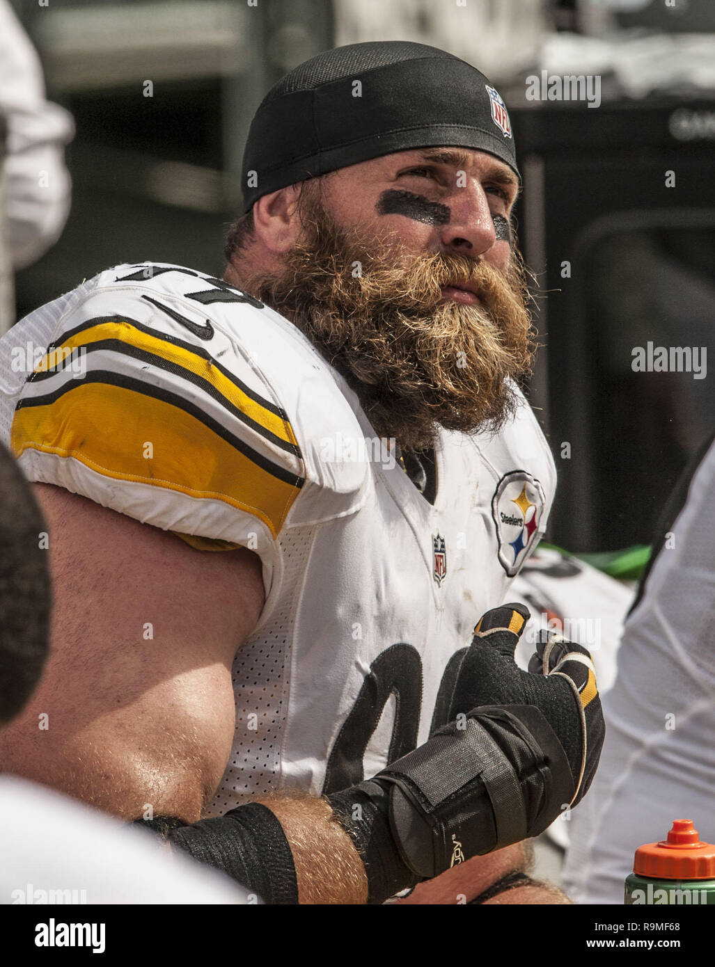 Pittsburgh Steelers' Brett Keisel (99) heads to the locker room