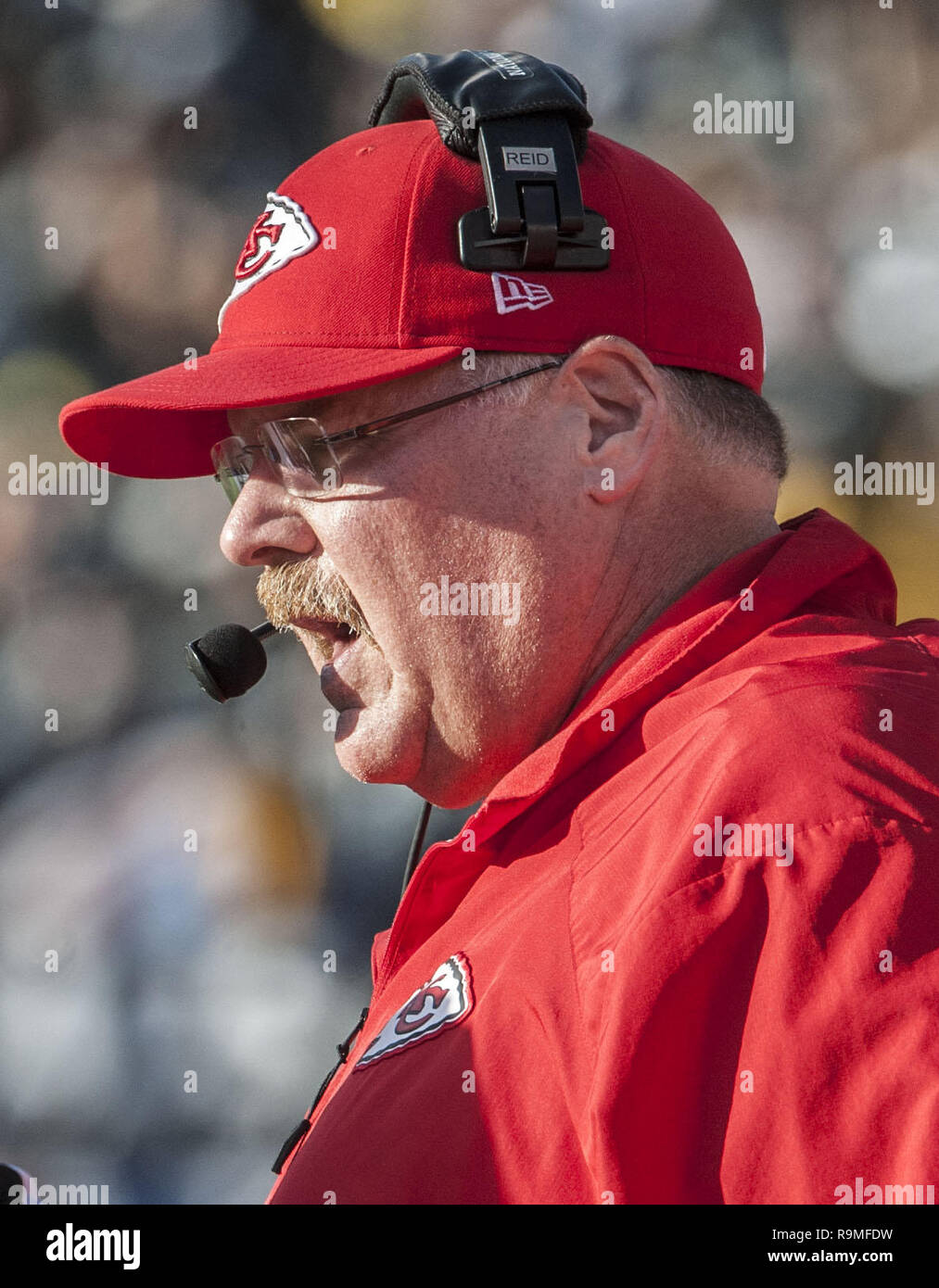 Oakland, California, USA. 15th Dec, 2013. Kansas City head coach Andy Reid on Sunday, December 15, 2013, in Oakland, California. The Chiefs defeated the Raiders 56-31. Credit: Al Golub/ZUMA Wire/Alamy Live News Stock Photo