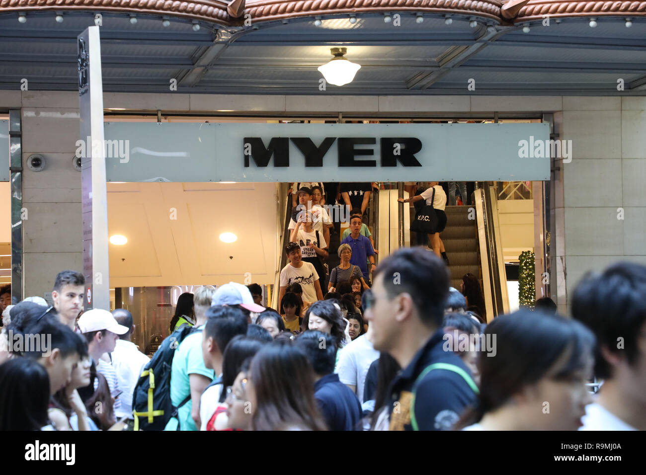 Sydney, Australia. 26th December 2018. Crowds of people look for bargains  in the Boxing Day sales. Pictured: Myer and Pitt Street Mall. Credit:  Richard Milnes/Alamy Live News Stock Photo - Alamy