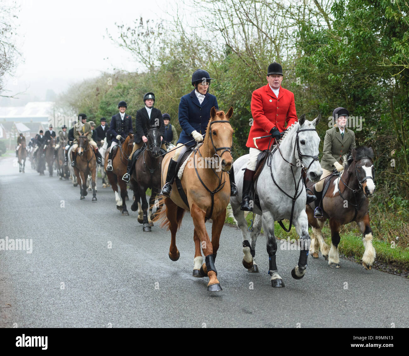Oakham, Rutland, UK. 26th December, 2018. The Cottesmore Hunt Boxing Day Meet in Oakham, Wednesday 26 December 2018  Credit: Nico Morgan/Alamy Live News Stock Photo