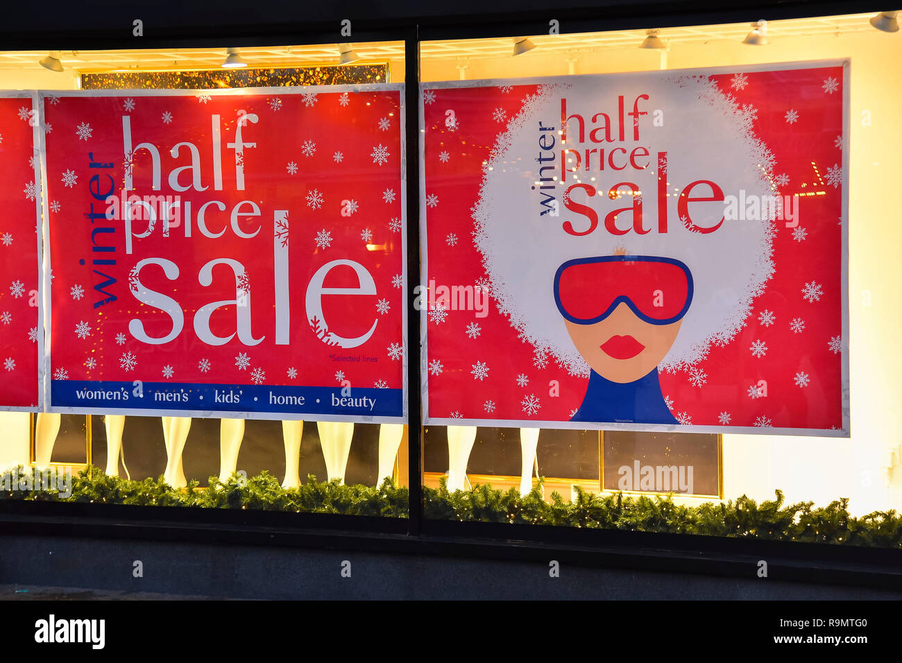 Bournemouth, Dorset, UK.  26th December 2018.  Boxing Day Sales at shops in Bournemouth.  Winter half price sale at Debenhams.  Picture Credit: Graham Hunt/Alamy Live News Stock Photo