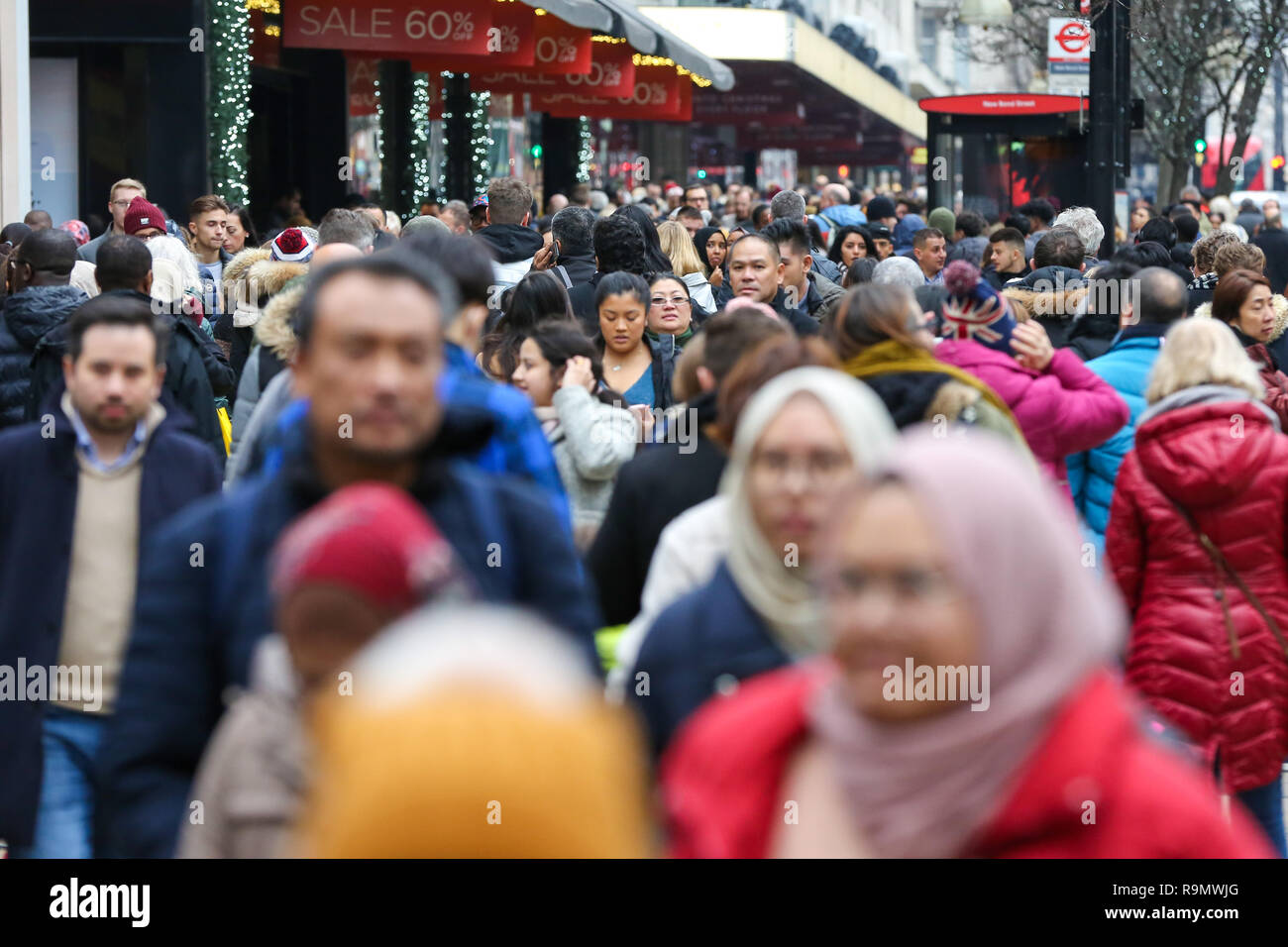 Tens Of Thousands Of Shoppers Are Seen Taking Advantage Of Post Christmas Bargains On Oxford Street