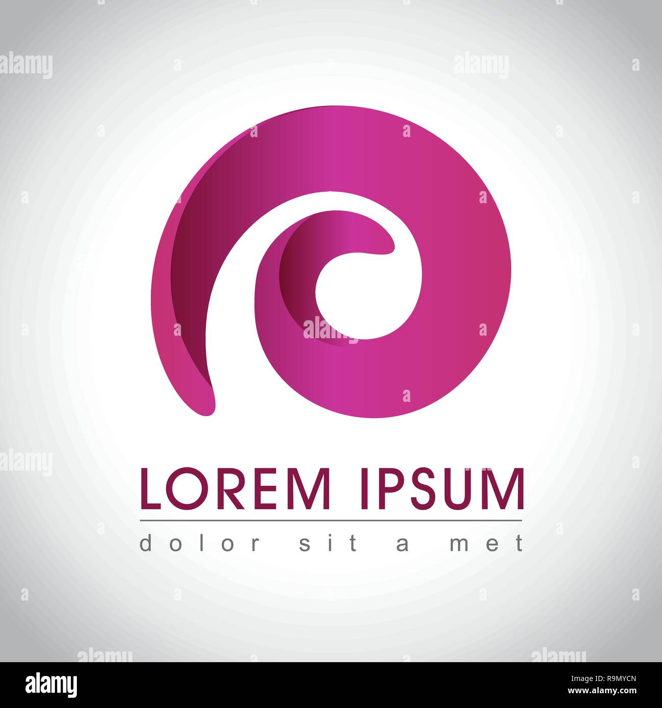 Abstract purple swirl logo sample, vector illustration Stock Vector