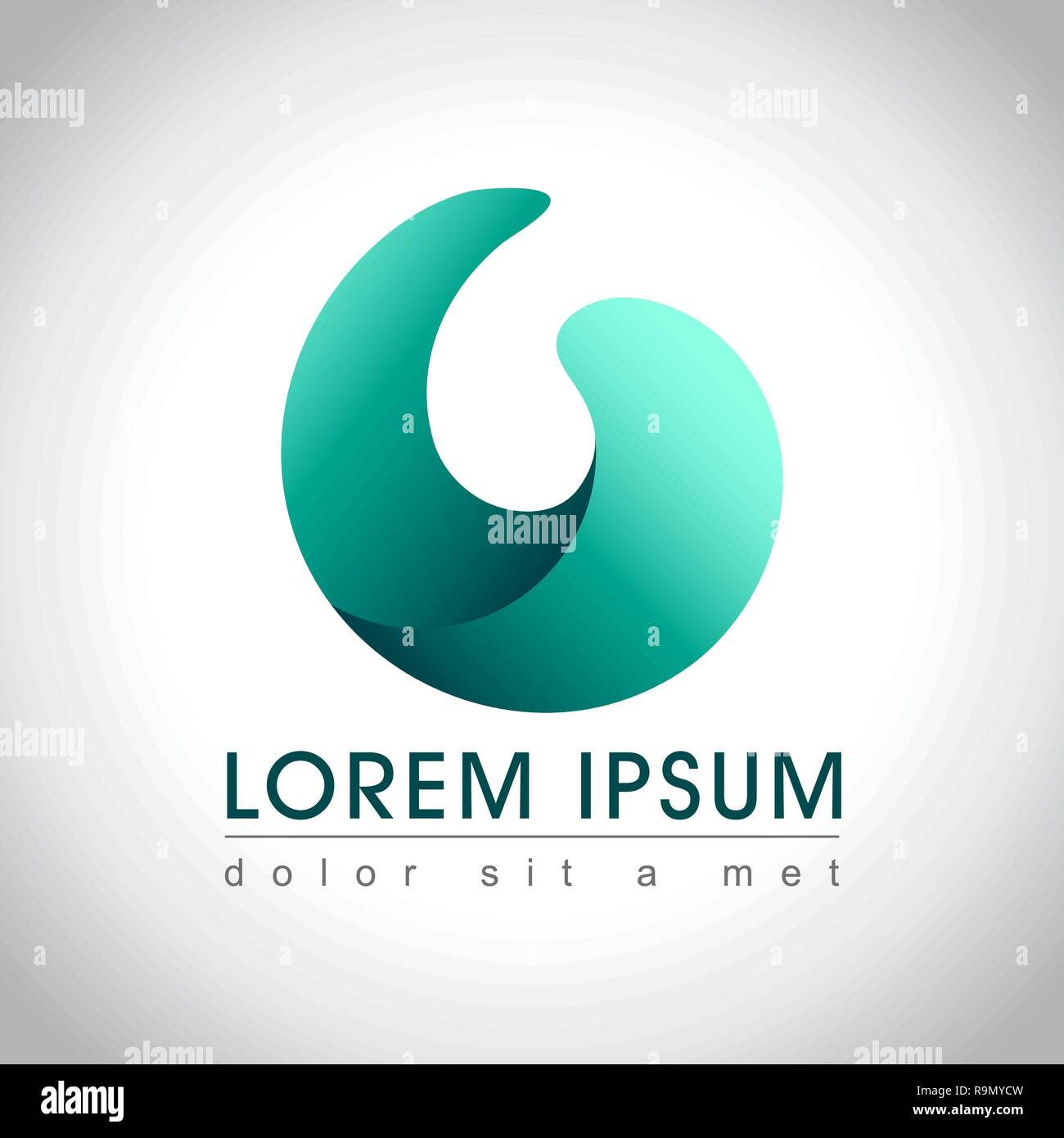 Abstract blue swirl wave logo sample, vector illustration Stock Vector
