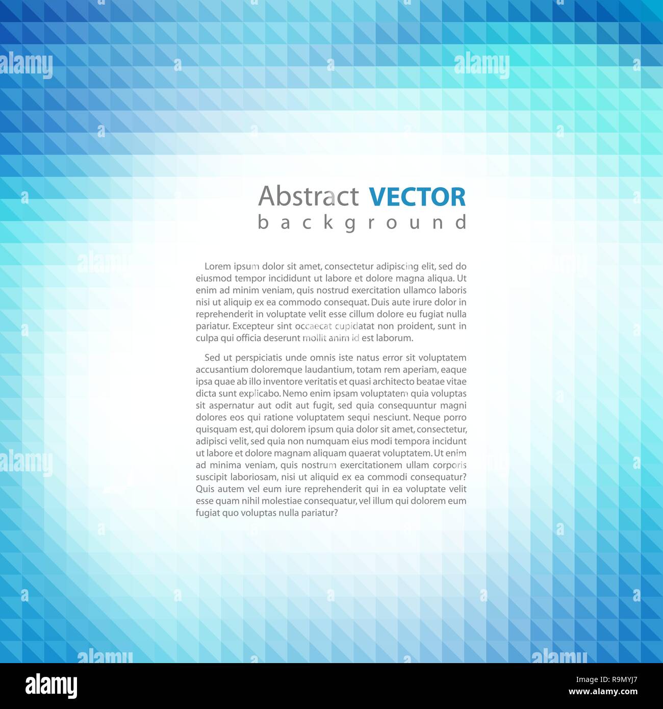 Abstract blue pixel mosaic background, vector illustration Stock Vector