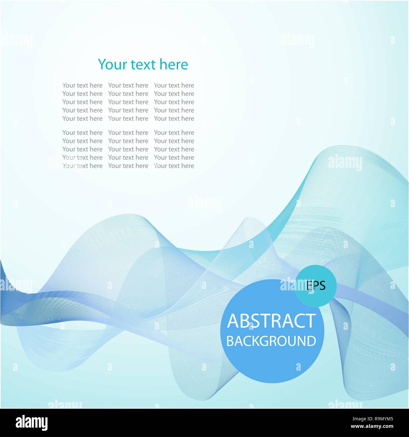 Abstract smoke on light blue background, vector illustration Stock Vector