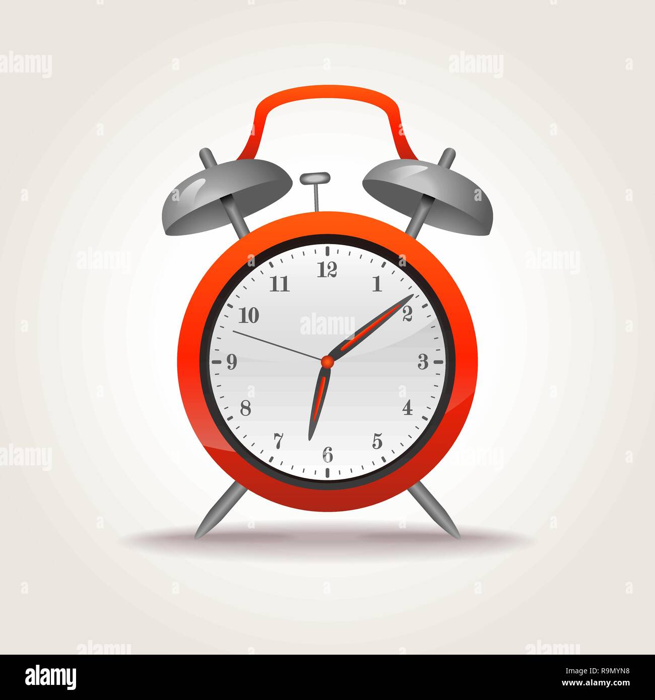 Retro alarm clock isolated on white, vector illustration Stock Vector ...