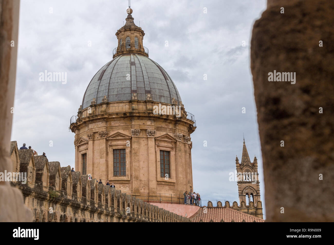 Palermo Cathedral (Metropolitan Cathedral of the Assumption of Virgin Mary) in Palermo, Sicily, Italy. Architectural complex built in Norman, Moorish, Stock Photo