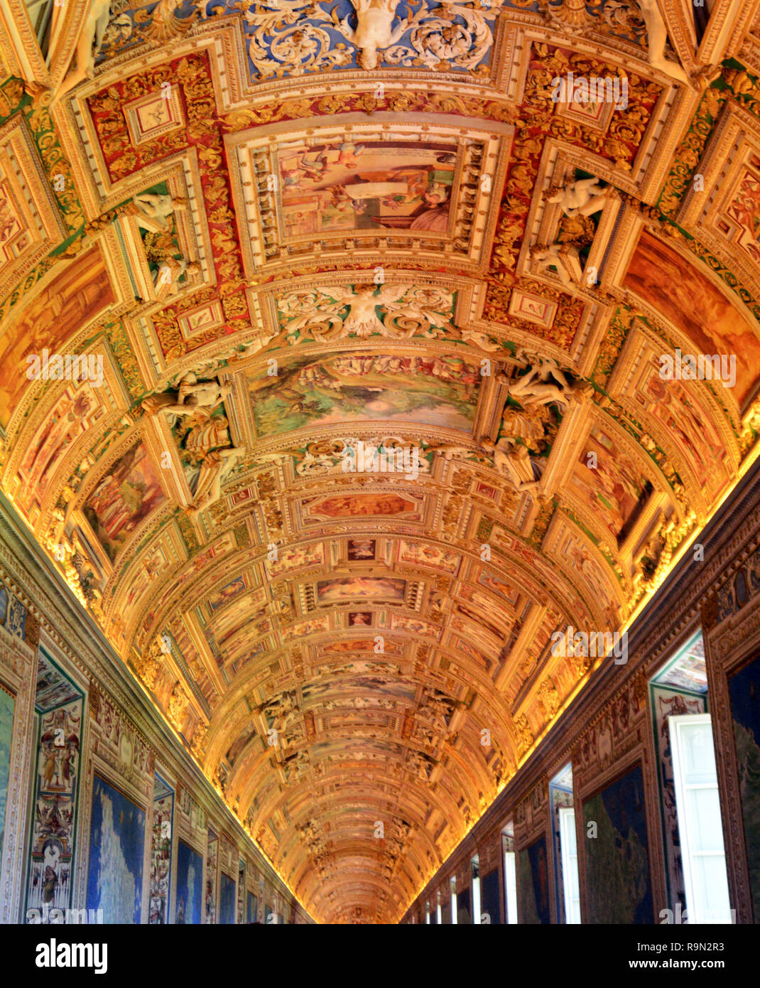 Exquisite Ceiling Art In The Vatican Museum Stock Photo