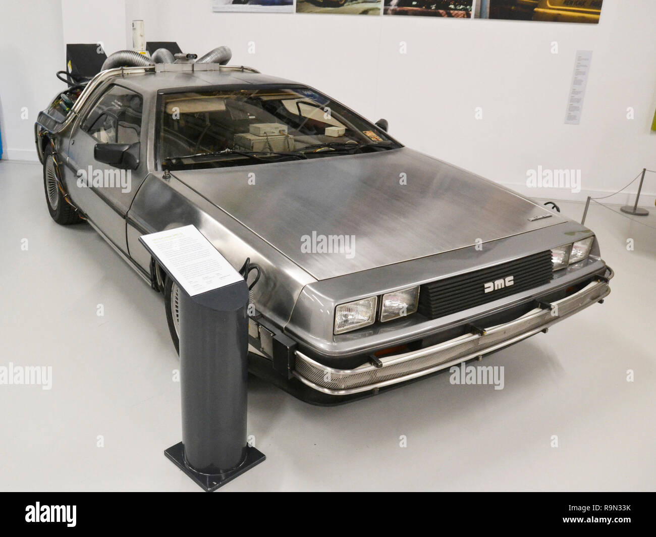 1981 DeLorean DMC-12, customised for Back to the Future, Part 2. The British Motor Museum, Gaydon, Warwickshire, UK Stock Photo