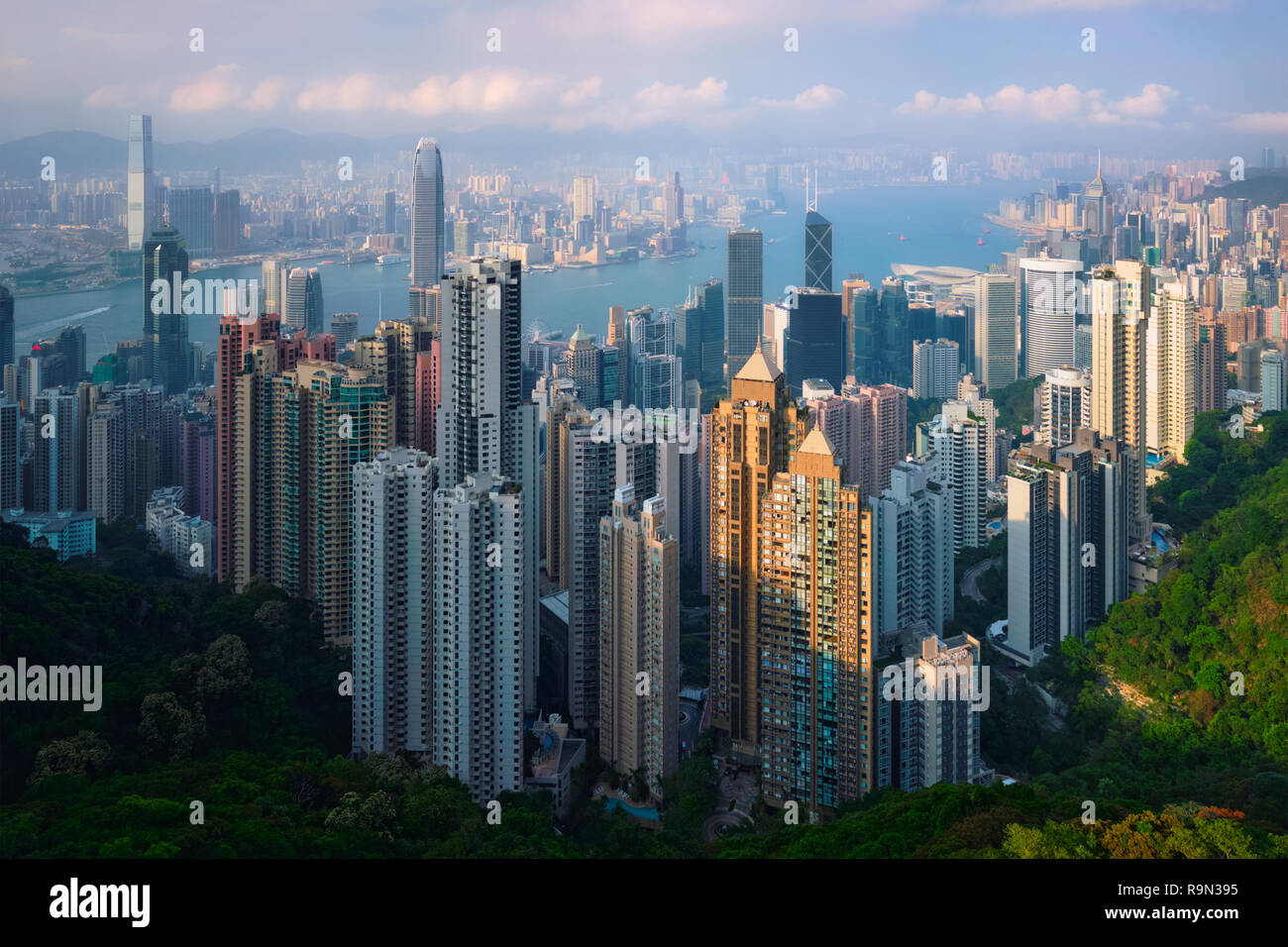 Hong Kong skyscrapers skyline cityscape view Stock Photo - Alamy