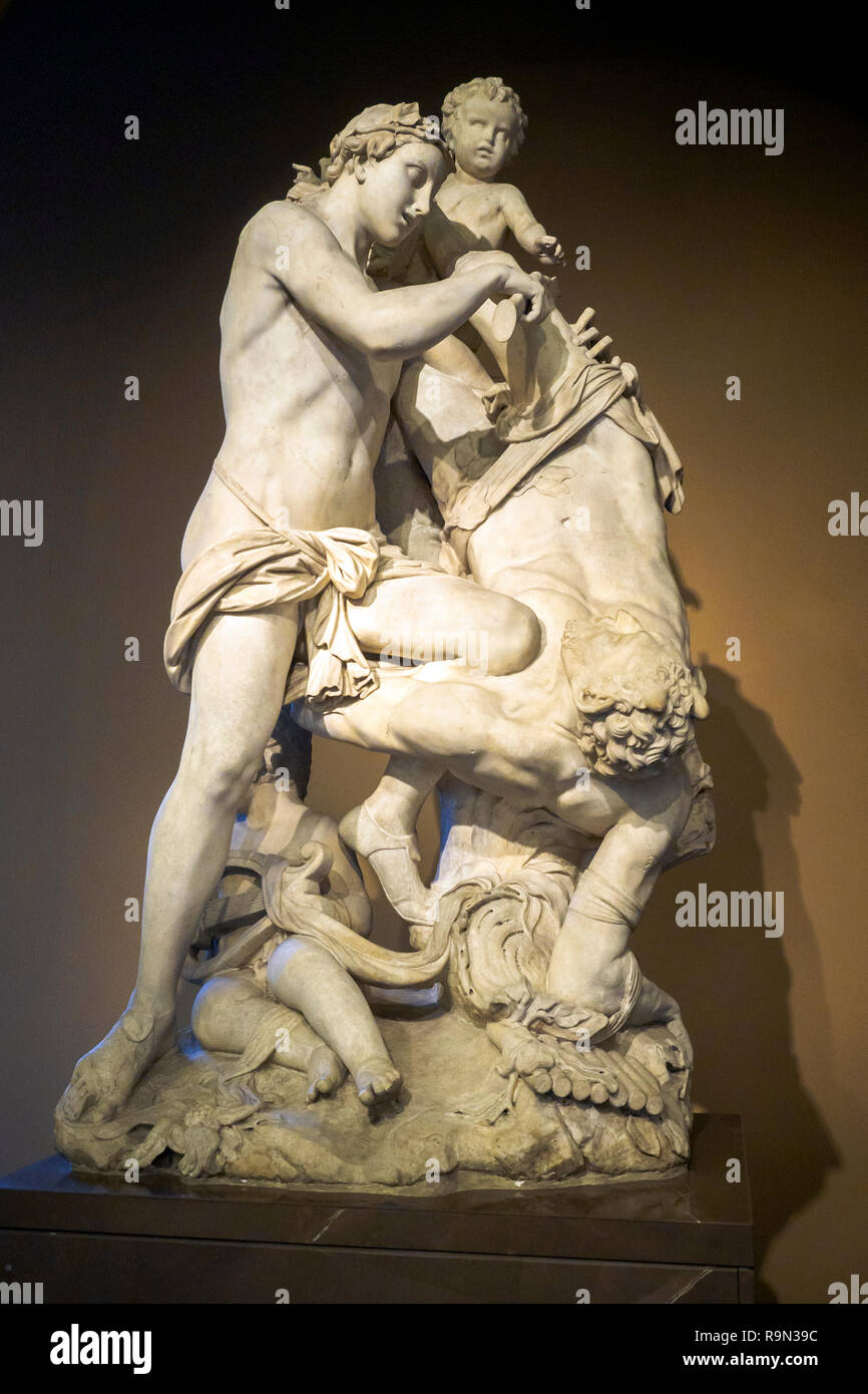 Apollo Flaying Marsyas (about 1719-23) by Antonio Corradini (1668 - 1752) marble Stock Photo