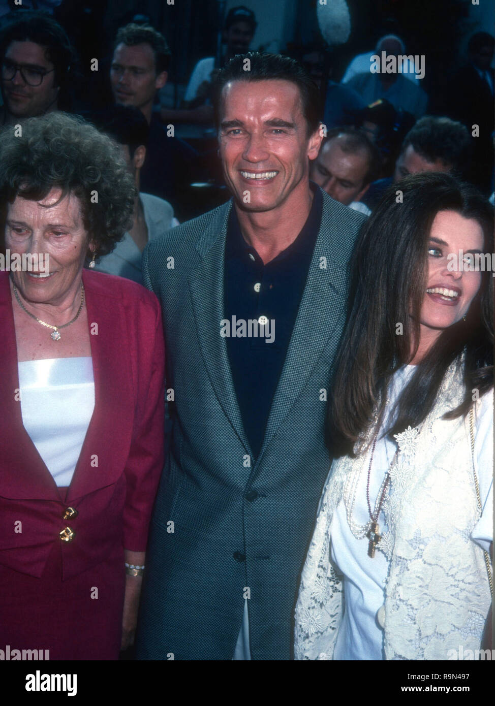 WESTWOOD, CA JUNE 13 Aurelia Jadrny Schwarzenegger, son actor Arnold Schwarzenegger and wife