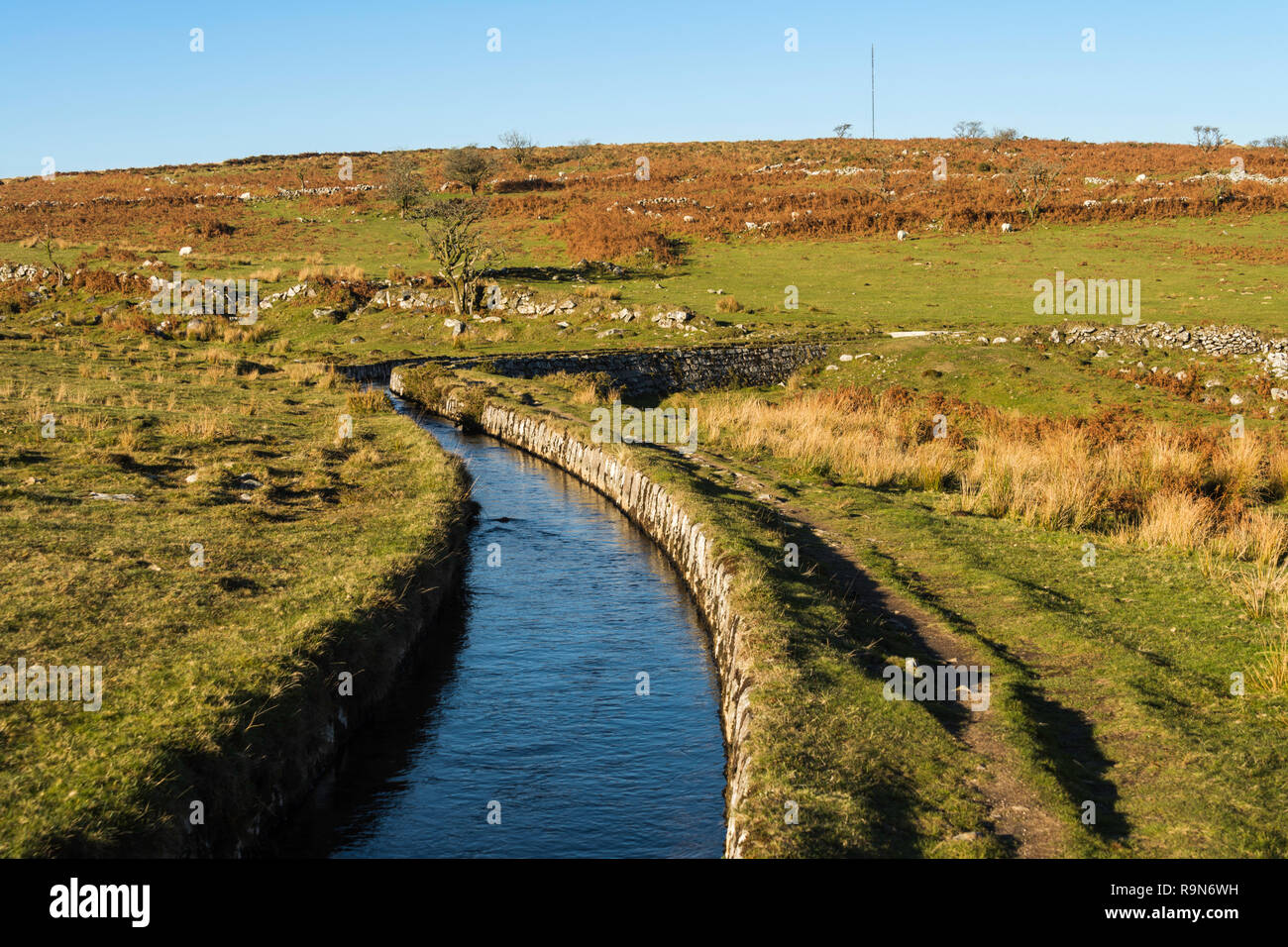 The Devonport Leat was built in the 1790s to carry fresh water from Dartmoor to the Dockyards of Plymouth. Stock Photo