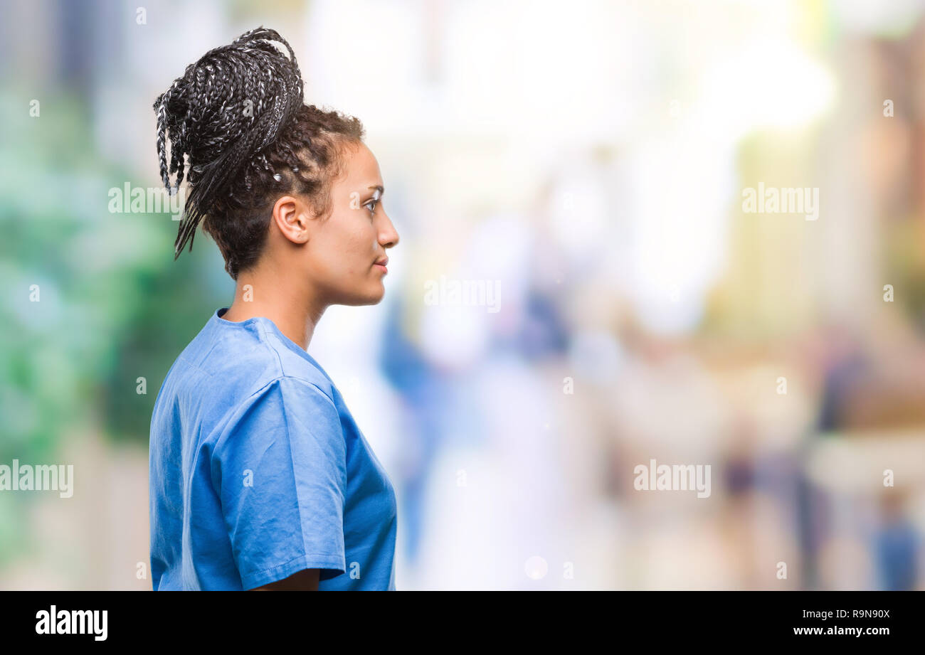 Young Braided Hair African American Girl Professional Nurse Over