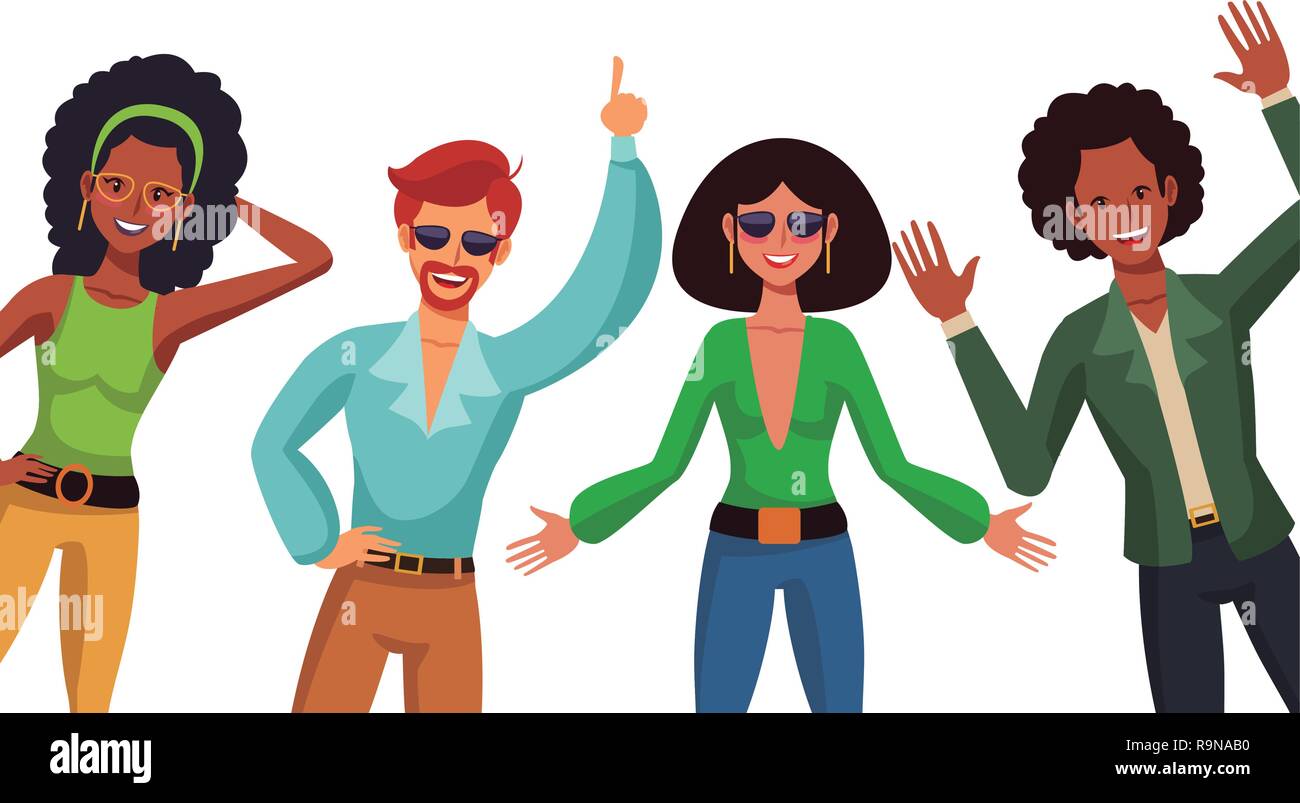 Disco people cartoon Stock Vector Image & Art - Alamy