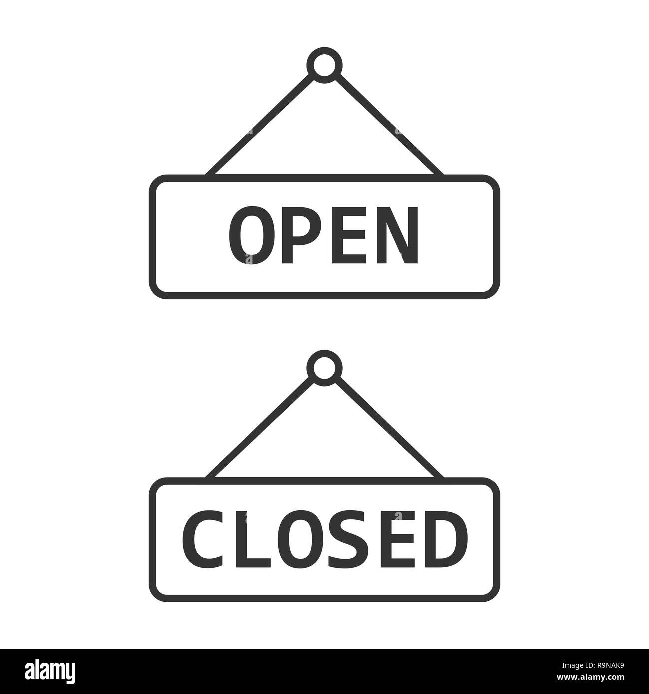 Cartoon open shop sign Stock Vector Images Alamy