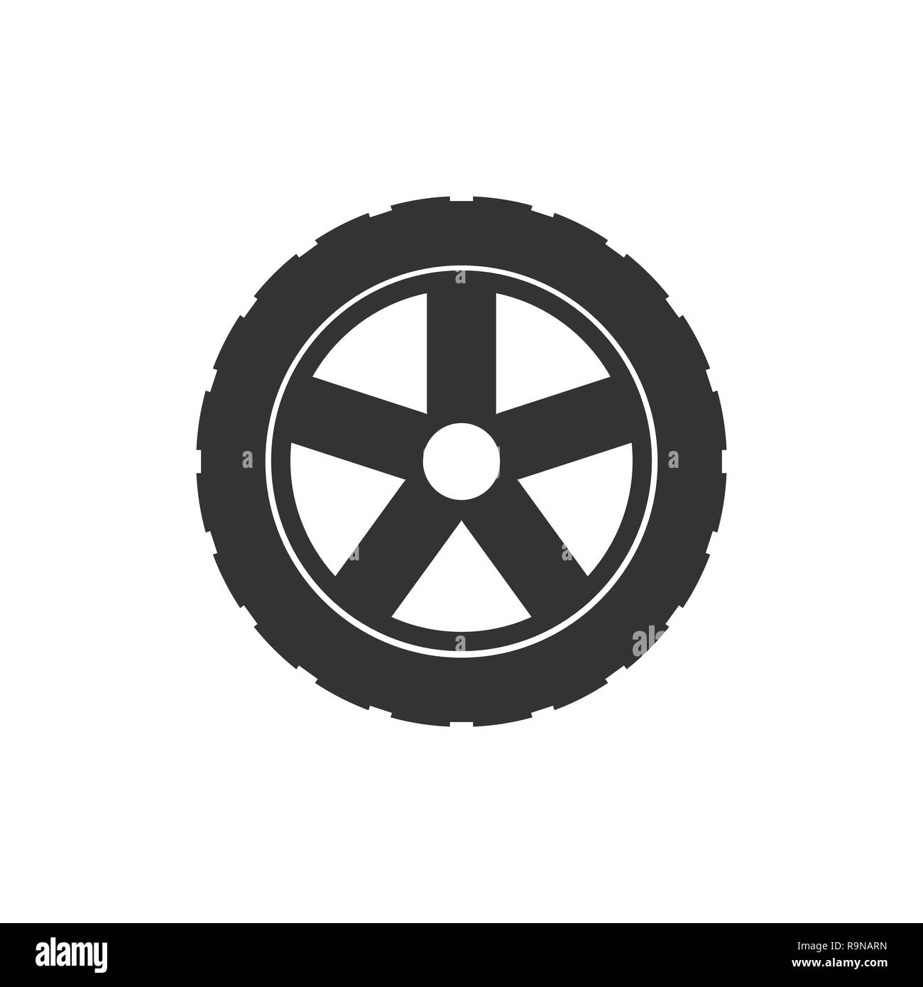 Vector illustration, flat design. Transport tire icon Stock Vector