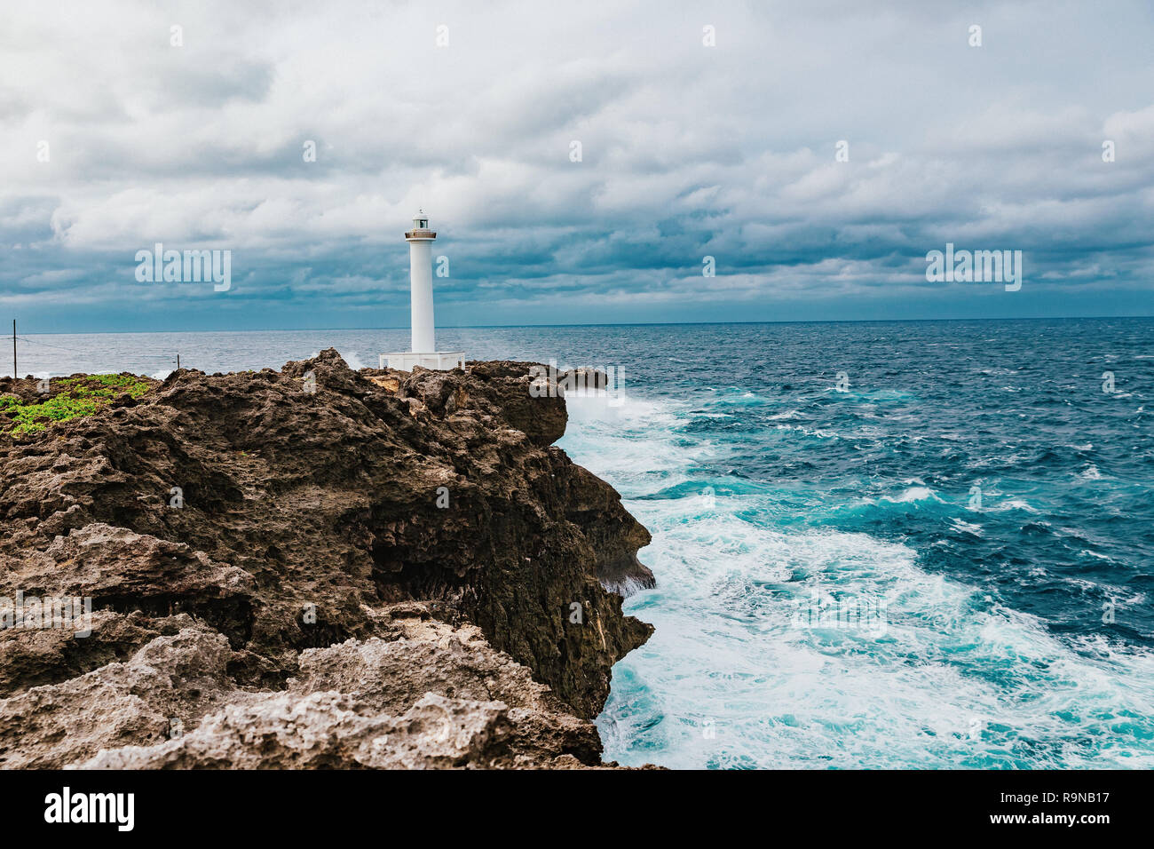 Cape Hirakubo Lighthouse, Ishigaki Island, Okinawa prefecture, Japan Stock Photo