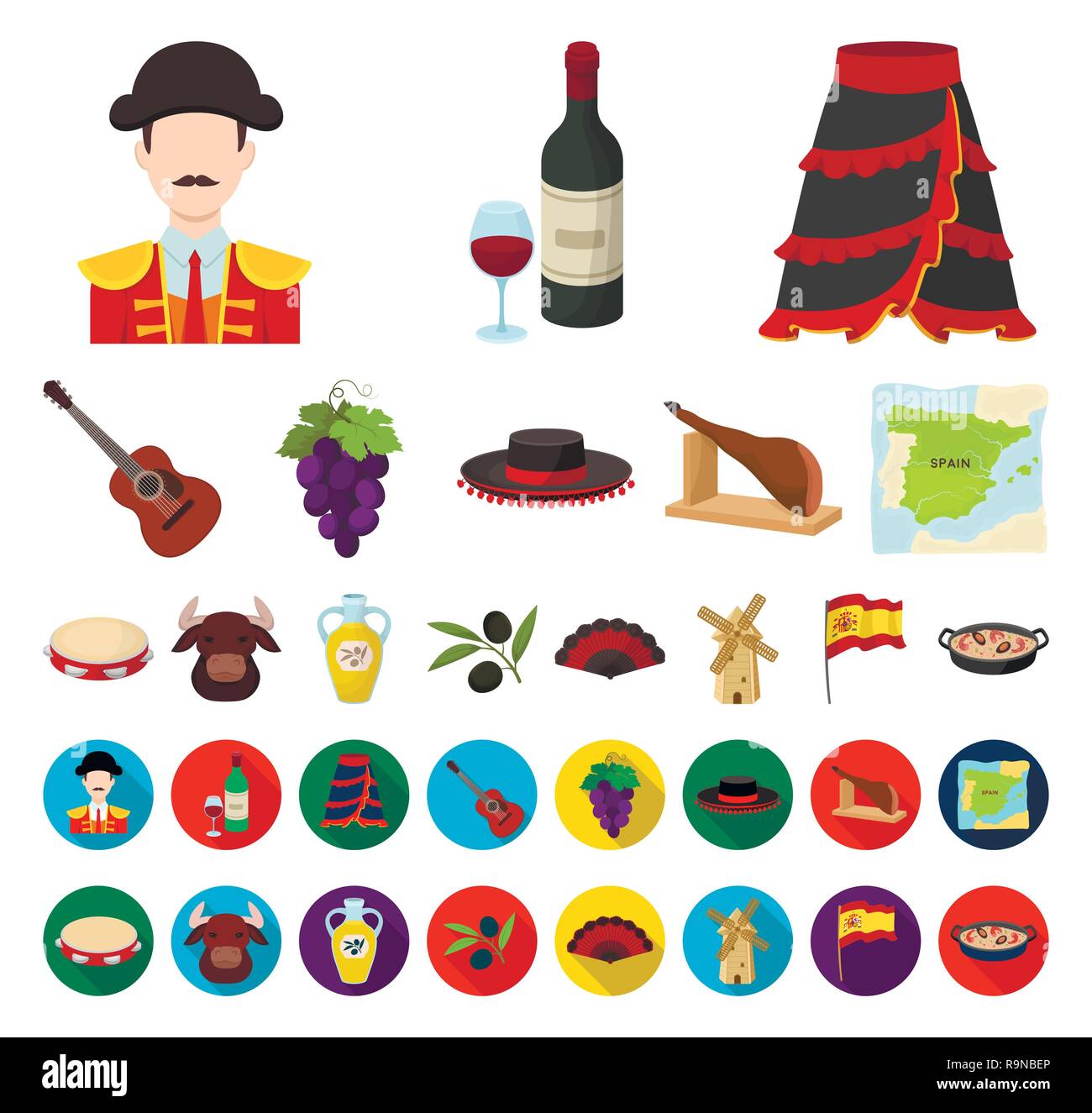 acoustic,art,attraction,bottle,branch,bull,bunch,cartoon,flat,collection,country,culture,design,fan,flag,flamenco,glass,grapes,guitar,hat,head,icon,illustration,isolated,jamon,journey,logo,matador,mill,oil,olive,olives,paella,population,set,showplace,sight,sign,skirt,spain,spanish,symbol,tambourine,territory,tourism,traditional,traditions,traveling,vector,web,wine Vector Vectors , Stock Vector