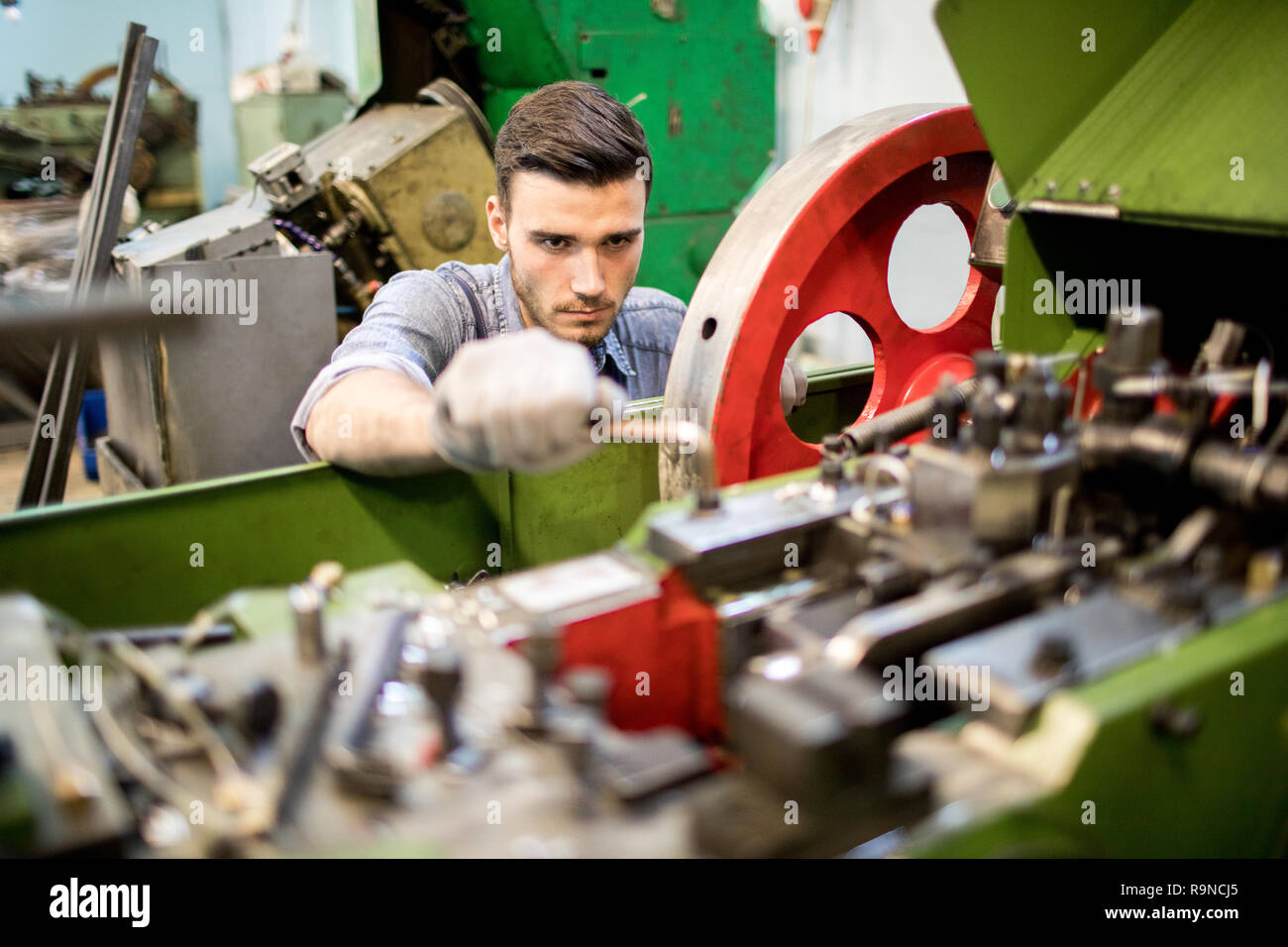 Hard work at the factory Stock Photo