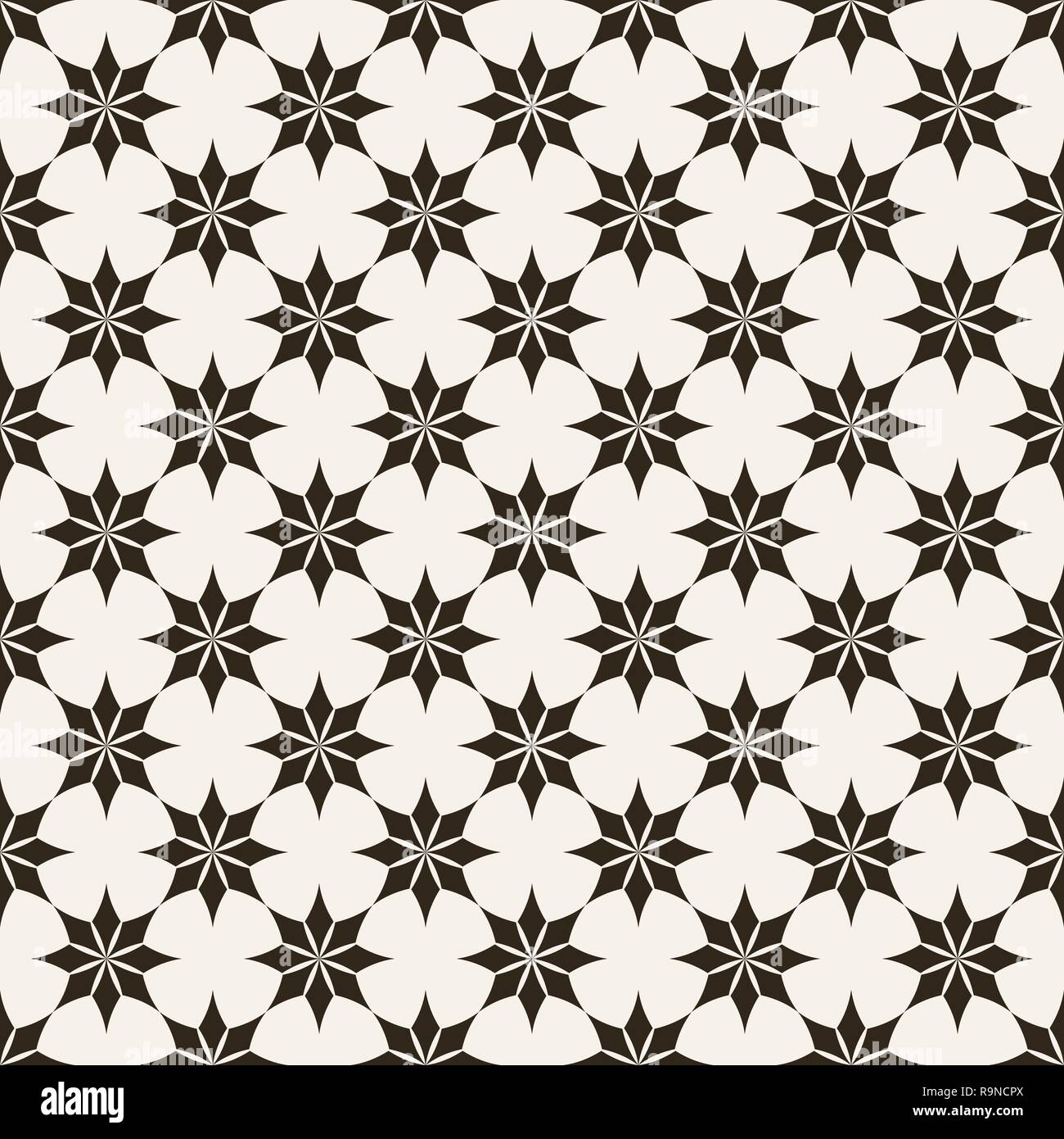 Seamless pattern. Classical stylish geometric texture. Regularly repeating geometrical ornament with rhombuses, stylized flowers. Vector element of gr Stock Vector